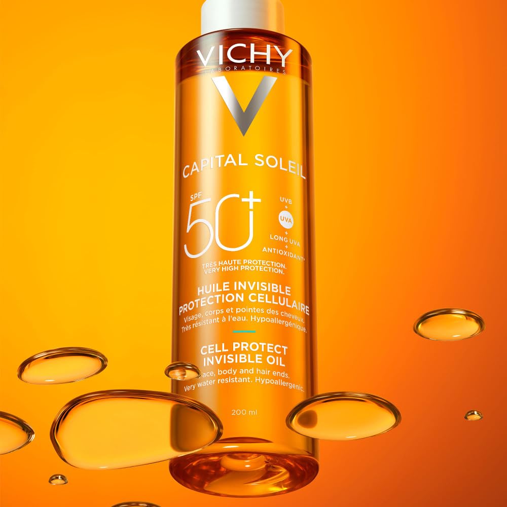 Vichy Capital Soleil Huile Solaire SPF50+ Visage Corps Cheveux 200 ml