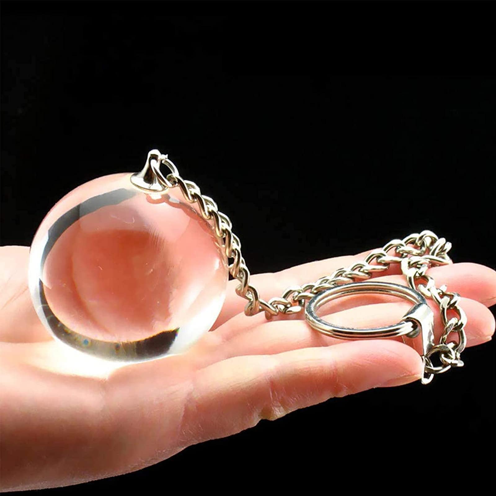 Plug anale Perline anali Catena anale Catena lunga Perline anali in vetro Perline in vetro Sfere di cristallo Sfere anali vaginali dell'amore Giocattolo sessuale per uomini Donne(Ø:5cm)