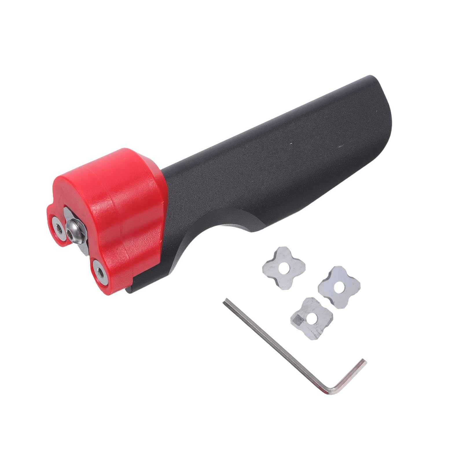 Operitacx Pialla Manuale per Legno Regolabile 4 Lame /,5/r2/r3 con Chiave Inglese, Utensile per Smussatura e Rifilatura Bordi Legno, Pvc e Impiallacciatura, Rifinitore Bordi