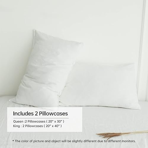 Miniatura 5 de Simple&Opulence Juego de 2 fundas de almohada 100% lino, 1 par de fundas de almohada de lino lavado natural francés con cierre de superposición,