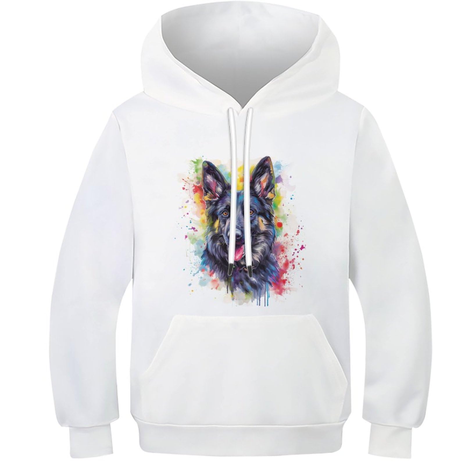 VFKLZCNYR German Shepherds Boys Girls Hoodie 3D Hoodies Cool Funny Graphic Printed Pullover Sweatshirts with Pocket Athletic Casual for Children Clothes 9-11Y