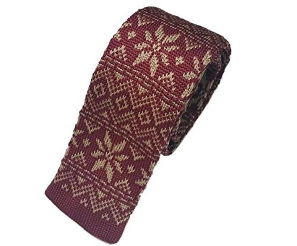L&L® Men's Fashion Christmas Snowflake Knit Knitted Tie Slim Woven