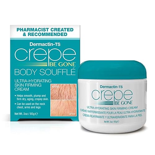 Dermactin Crepe Be Gone - Souffle corporal clásico de 3 onzas, crema reafirmante para la piel crepé ultra hidratante para cuello, pecho, brazos y