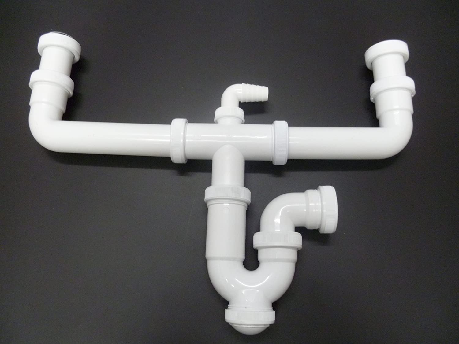 S&M 750274 Sifón Doble Curvo con desagüe lavadora/lavavajillas Ø 1 ½” x 40 mm