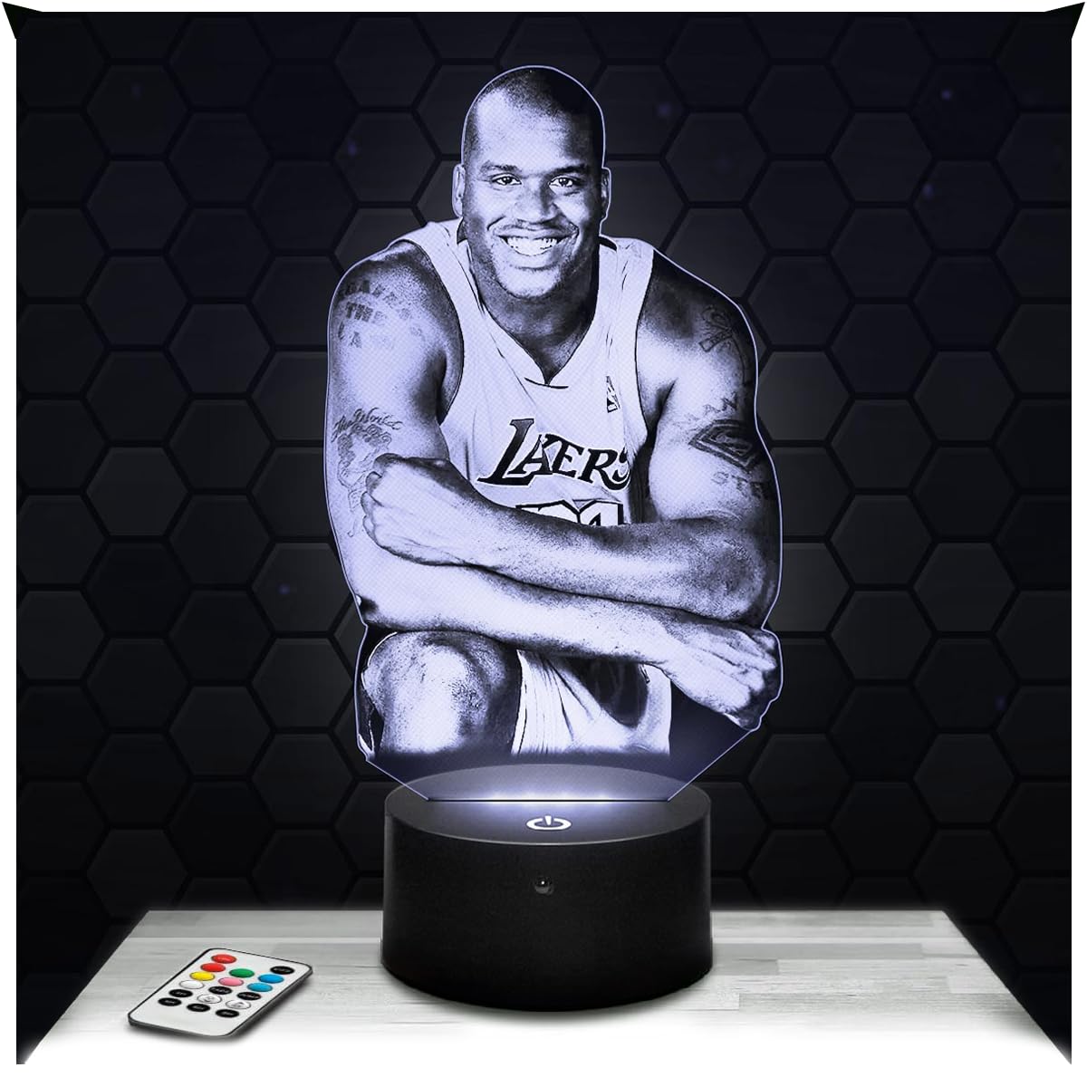 Lampephoto.fr - Shaquille O'Neal 3D Lamp, Night Light 3D LED Illusion Lamp, Basketball Player, Gift Idea for Sporty Men, Gifts Merchandise for Boys and Girls, Children's or Adult Bedroom Night Light