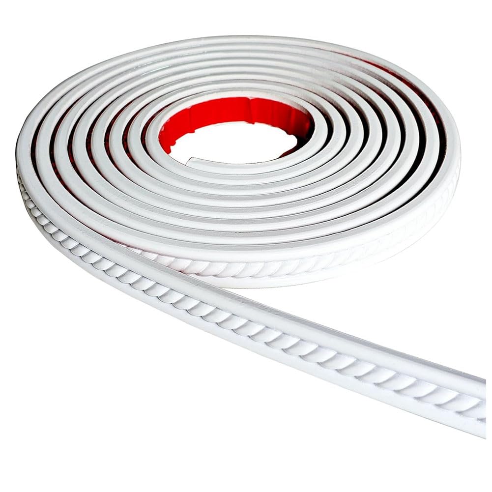 Littimoon Flexible Self Adhesive Peel and Stick Molding Trim Wall Crown Moldings 3D Strip for Tile Wood Wall Papers Pictures Panel