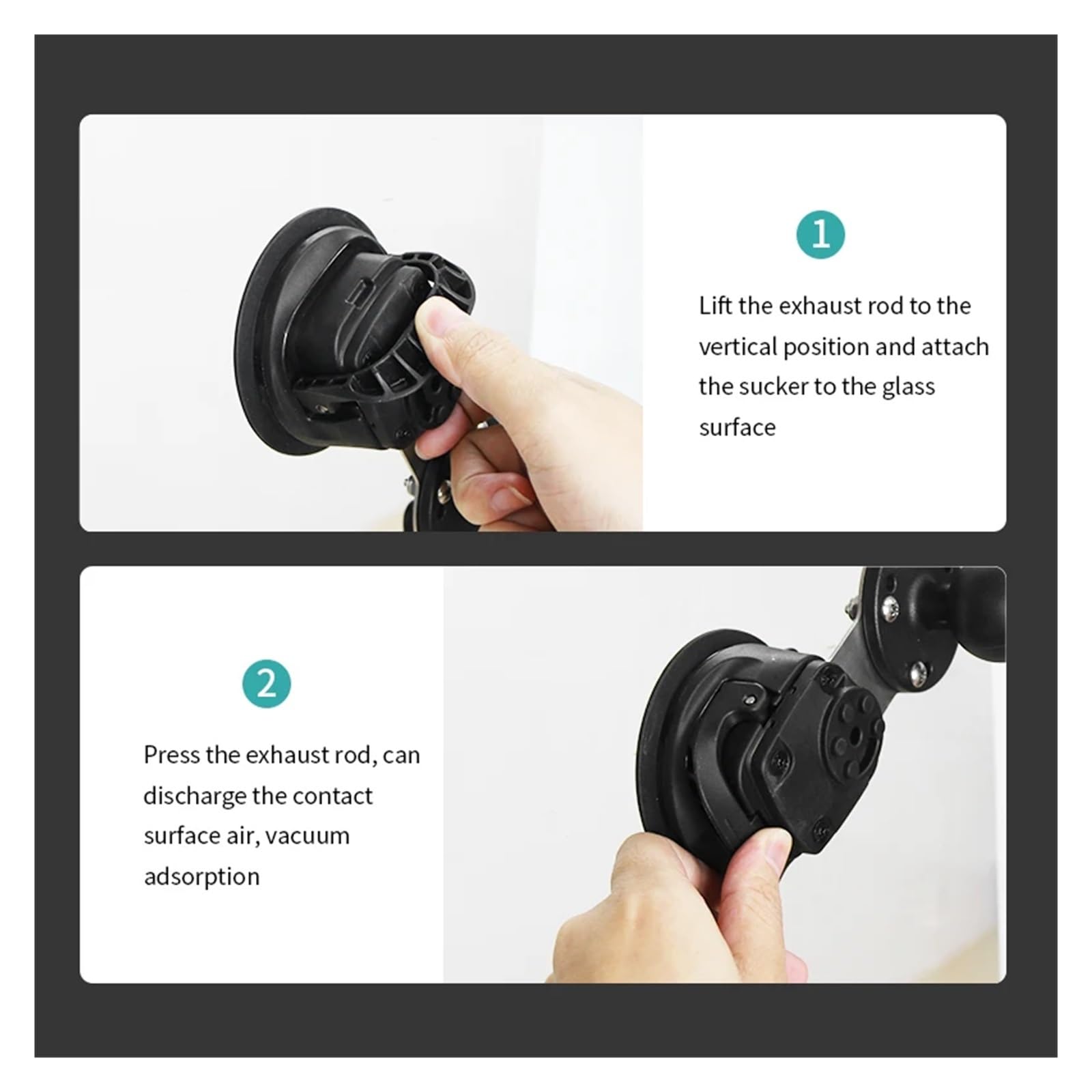 elevador de succión, Ventosa triple con bola de 1,5" / 38 mm, base de montaje for automóvil resistente con 3 ventosas compatible