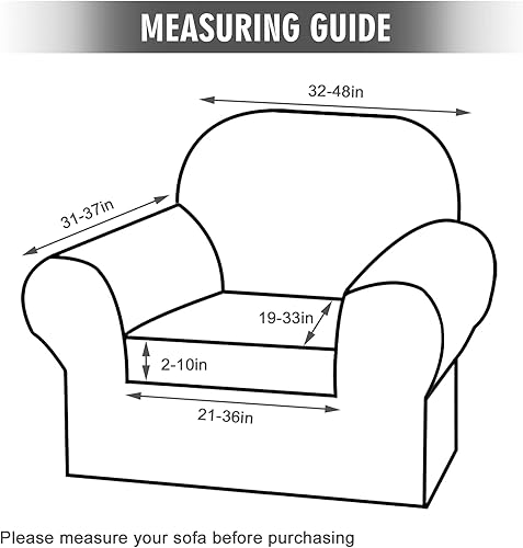 Miniatura 5 de Funda elástica de terciopelo para sofá de 2 piezas, funda de sofá individual, protector de muebles para sofá de 1 cojín con parte inferior elástica
