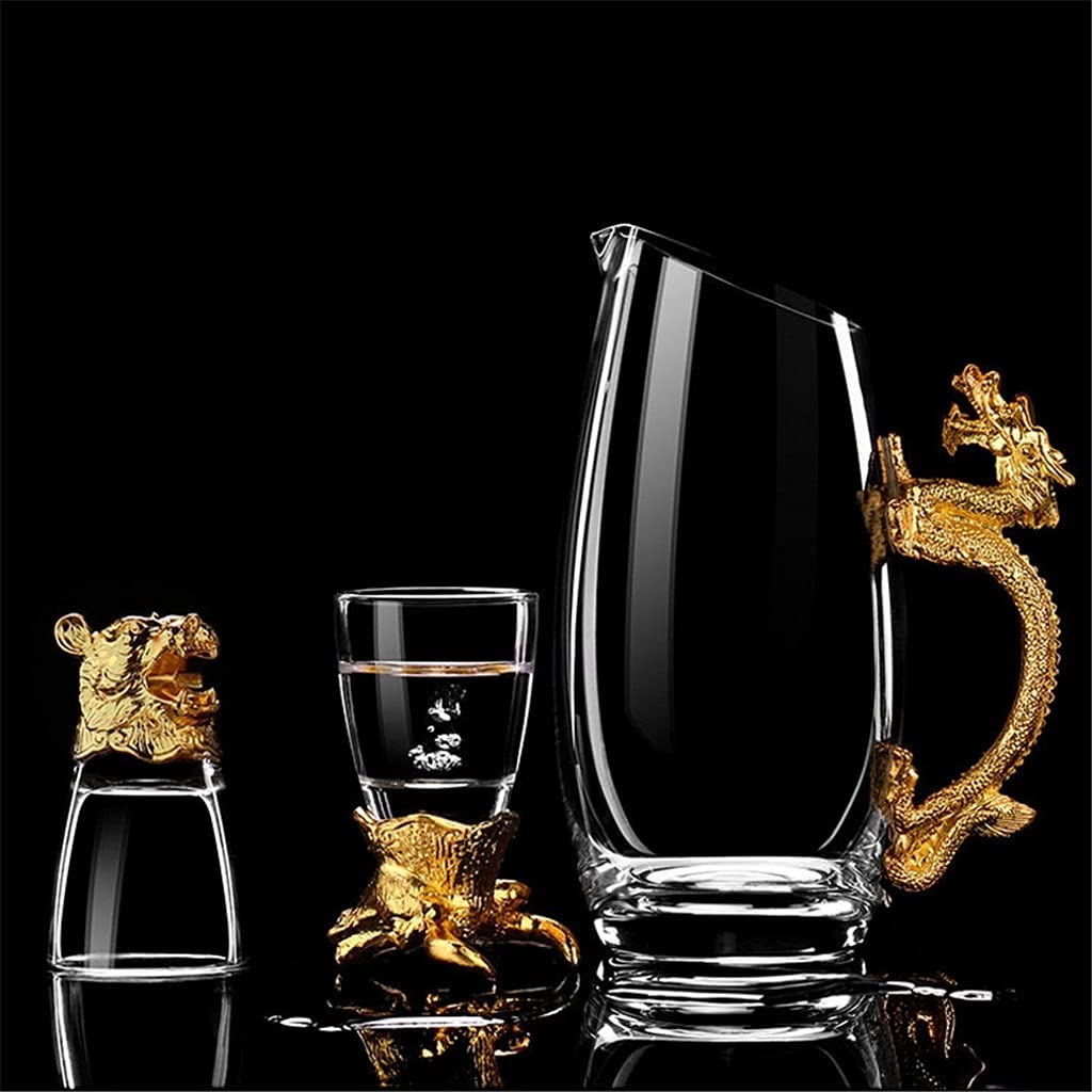Set di decanter per bicchieri da vino bianco zodiacale in vetro di cristallo per uso domestico 12 set da bar regalo retrò cinese per feste da ristorante