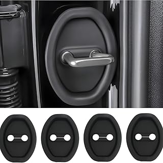 SHOPLUV Lock Protector 4 PCS Silicone Latch Cover, Shock Absorption Pads, Anti-Rust Universal Guard for Most Cars Car Door... Price In India