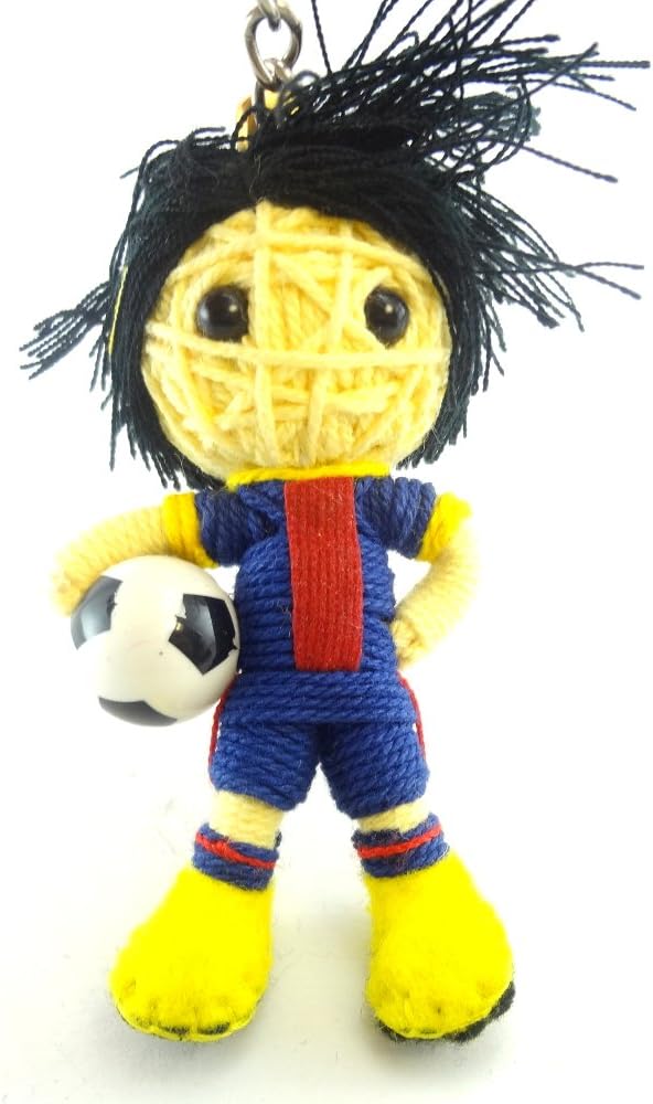 Voodoo String Doll Soccer Player #10 Key Chain Handmade Sports Figure Football