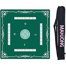 Funny American Mahjong Mat for Table with Carry BagGreen,31.5in
