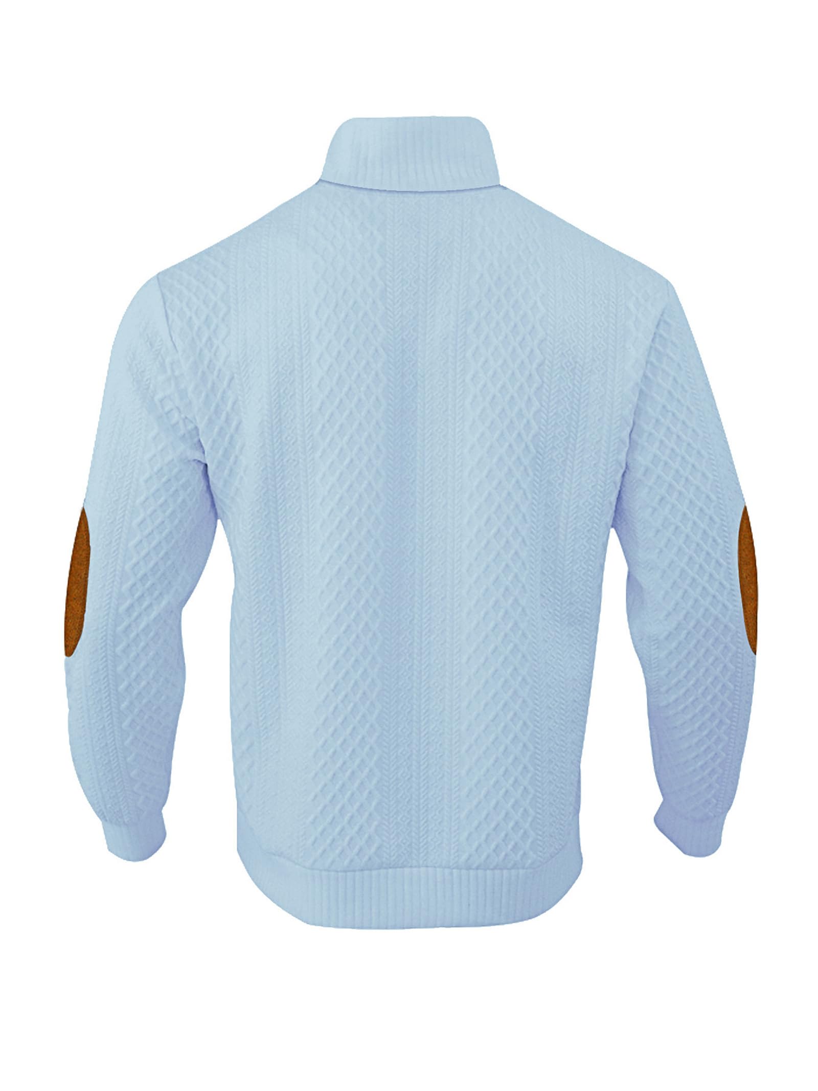 Generisch Jersey casual para hombre, de cachemira, cuello alto, manga larga, cuello alto, con botones de 1/4, para otoño