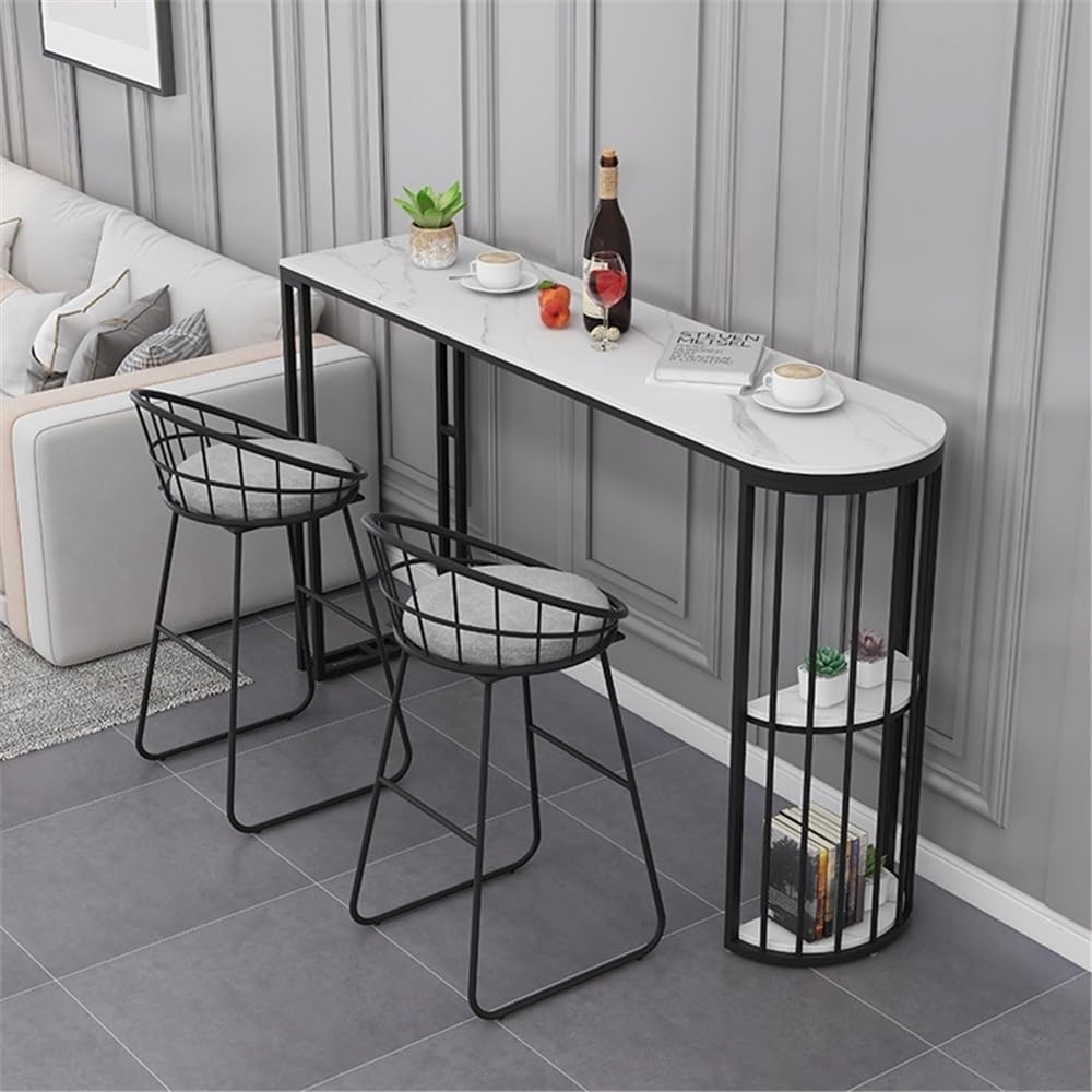 Table de Bar Table de Bar Luxe légère en Bois Massif, Table Cuisine Simple et Haute avec Pieds métal Robustes(XL)