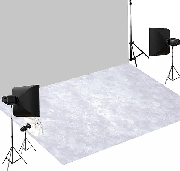 Kate Photography Floor Mats Winter Snowy Photography Mat Snow Rubber Floor Drop Frozen Snowflake Floor Mats for Photo Studio Props 8x5ft