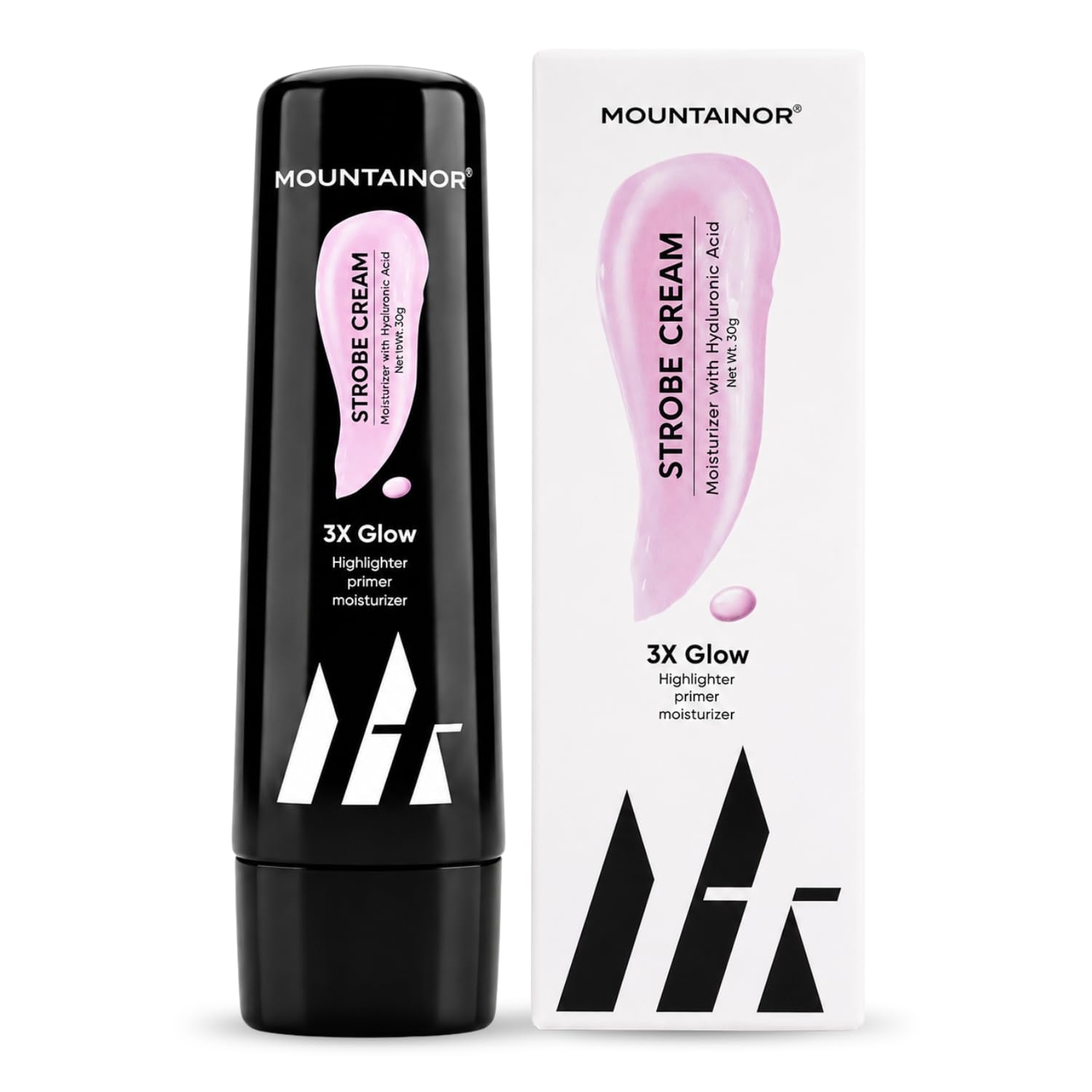 Mountainor Strobe Illuminating Cream & Moisturiser with Hyaluronic Acid | Instant Glow Primer for Radiant Dewy Skin | Lightweight Hydrating Makeup Base | Rose Gold Glow-image-3