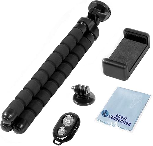 Miniatura 8 de Acuvar Trípode flexible de 10.0in con liberación rápida, montaje universal para todos los smartphones, mando a distancia inalámbrico y soporte