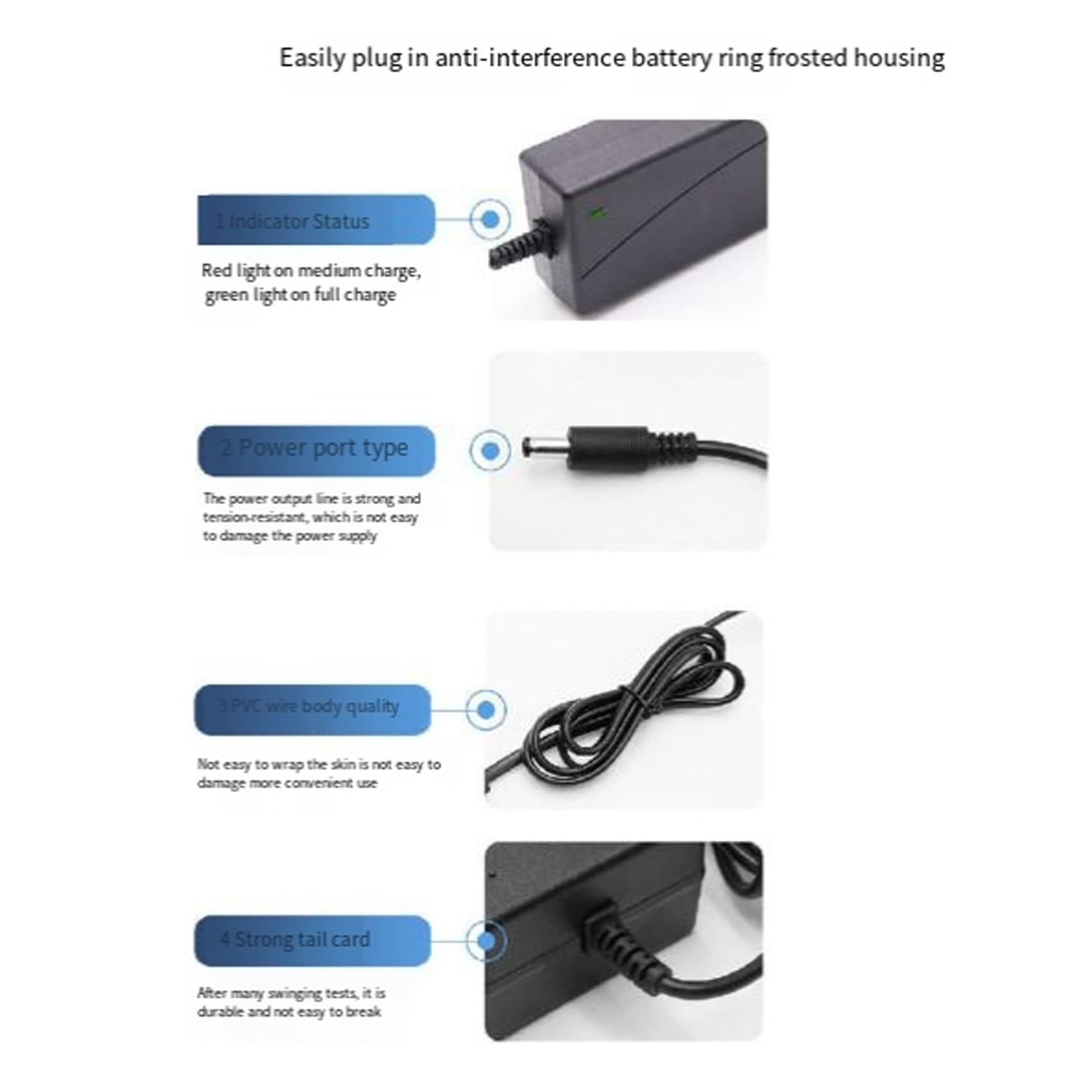 Cargador de BateríA de Fosfato de Hierro Lifepo4 de 14,6 V 3 A Cargador de BateríA de Iones de Litio Enchufe de la UE