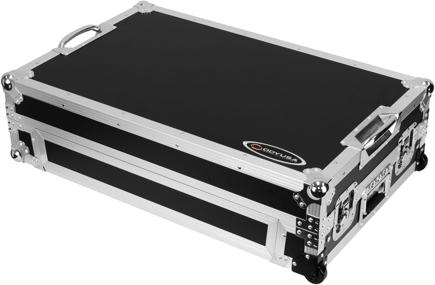 Odyssey DDJ-REV5 1U Flight Case with Glide Style Laptop Platform and Corner Wheels