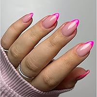 Vista 33 de Uñas postizas a presión con punta francesa negra, uñas cortas de almendra, uñas con pegamento para mujer, uñas acrílicas francesas de gel, uñas