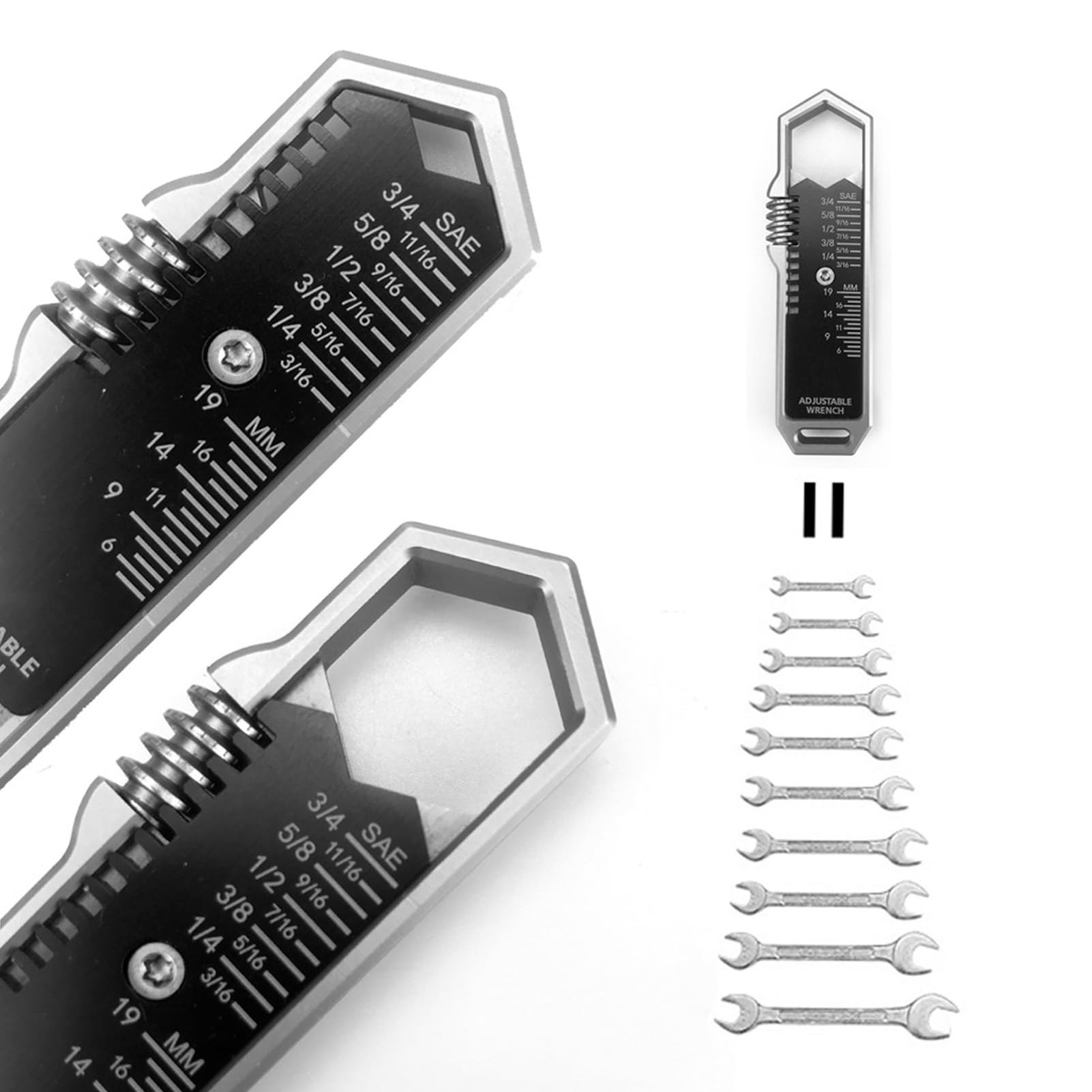 Generic S EDC Wrench Tools Clip Morsetto Pieghevole Smontaggio Chiave Clip Chiusura Pieghevole Portatile Chiave Regolabile