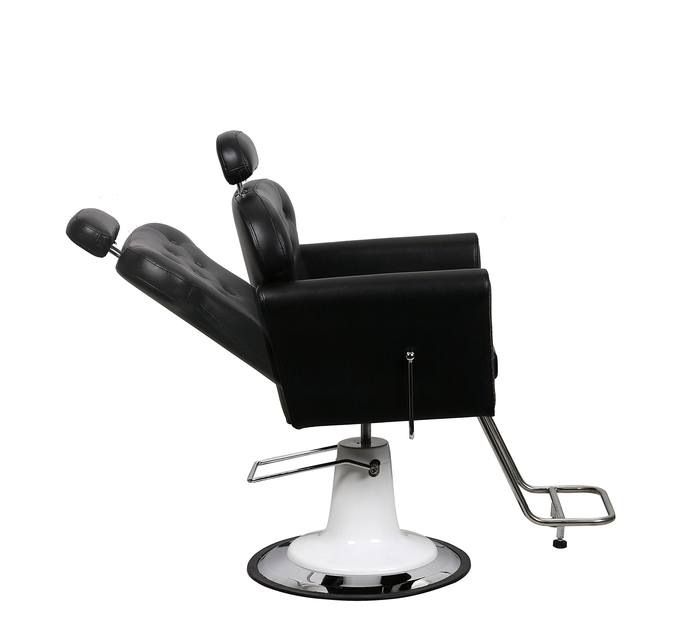 Beauty Life Barber Chair Reclining Hydraulic Salon Chair Heavy Duty Barber Chair with Removable Headrest 360 Degrees Swivel, Black