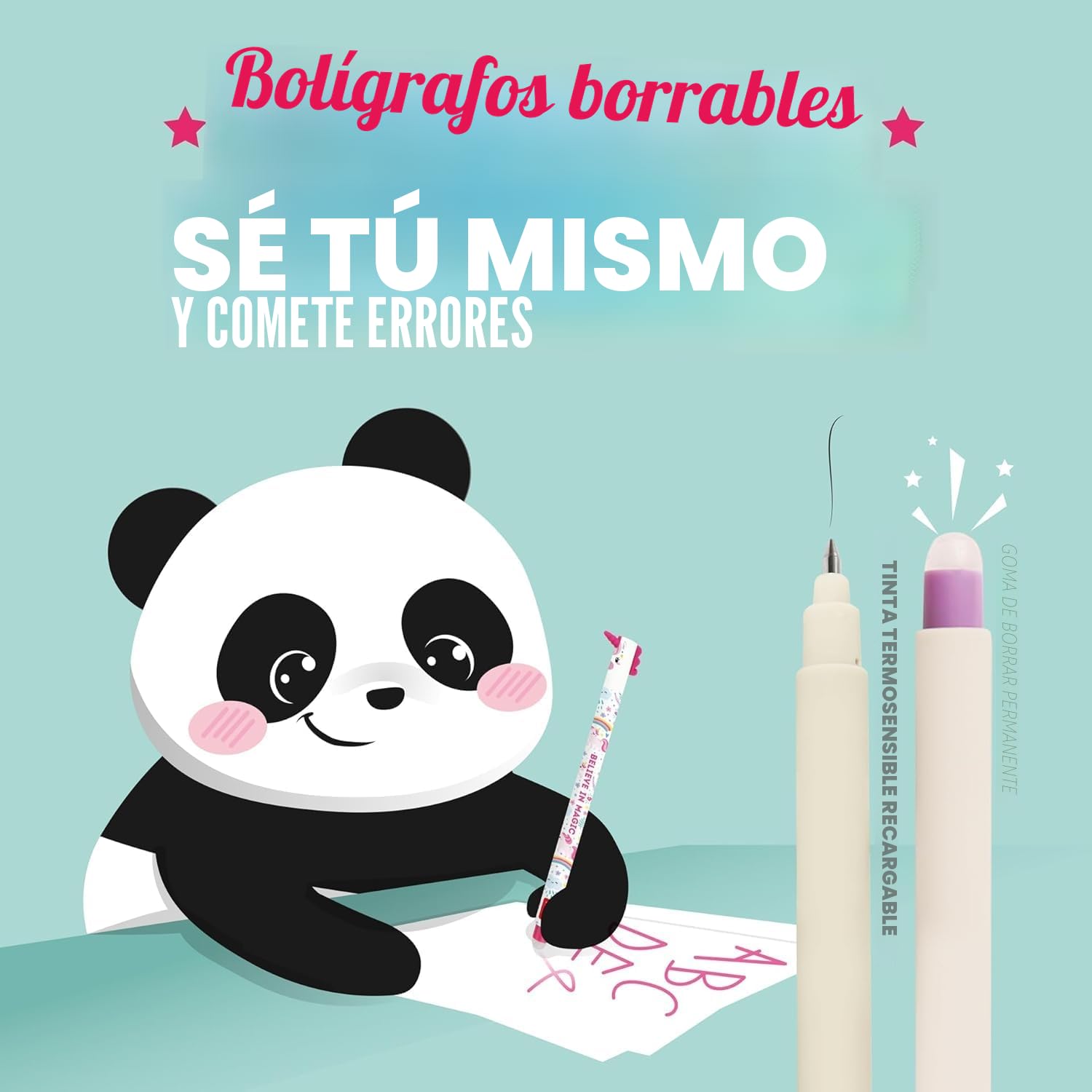 LEGAMI - Juego de 18 bolígrafos de gel borrables, tinta termosensible, variedad de colores y diseños de animales