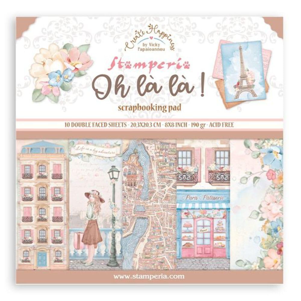 Stamperia Multicolour Create Happiness Oh Lá Lá 8 X 8 Inch Paper Pack