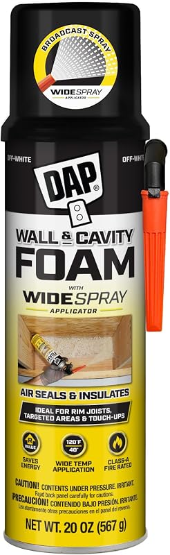 DAP Wall and Cavity Foam with Wide Spray Applicator Aerosol, Off White, 20 oz. (7565000370)