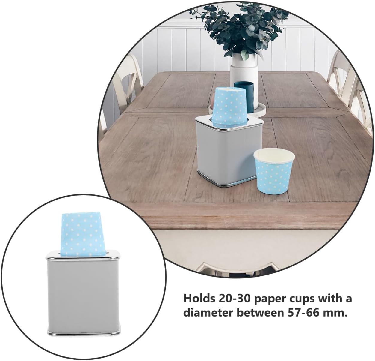 DOITOOL Water Cup Dispenser Pull Type with Disposable Cups Holder for Bathroom Kitchen Countertop Compact 3.34X3.34X3.54In Easy Refill and Waste Reduction