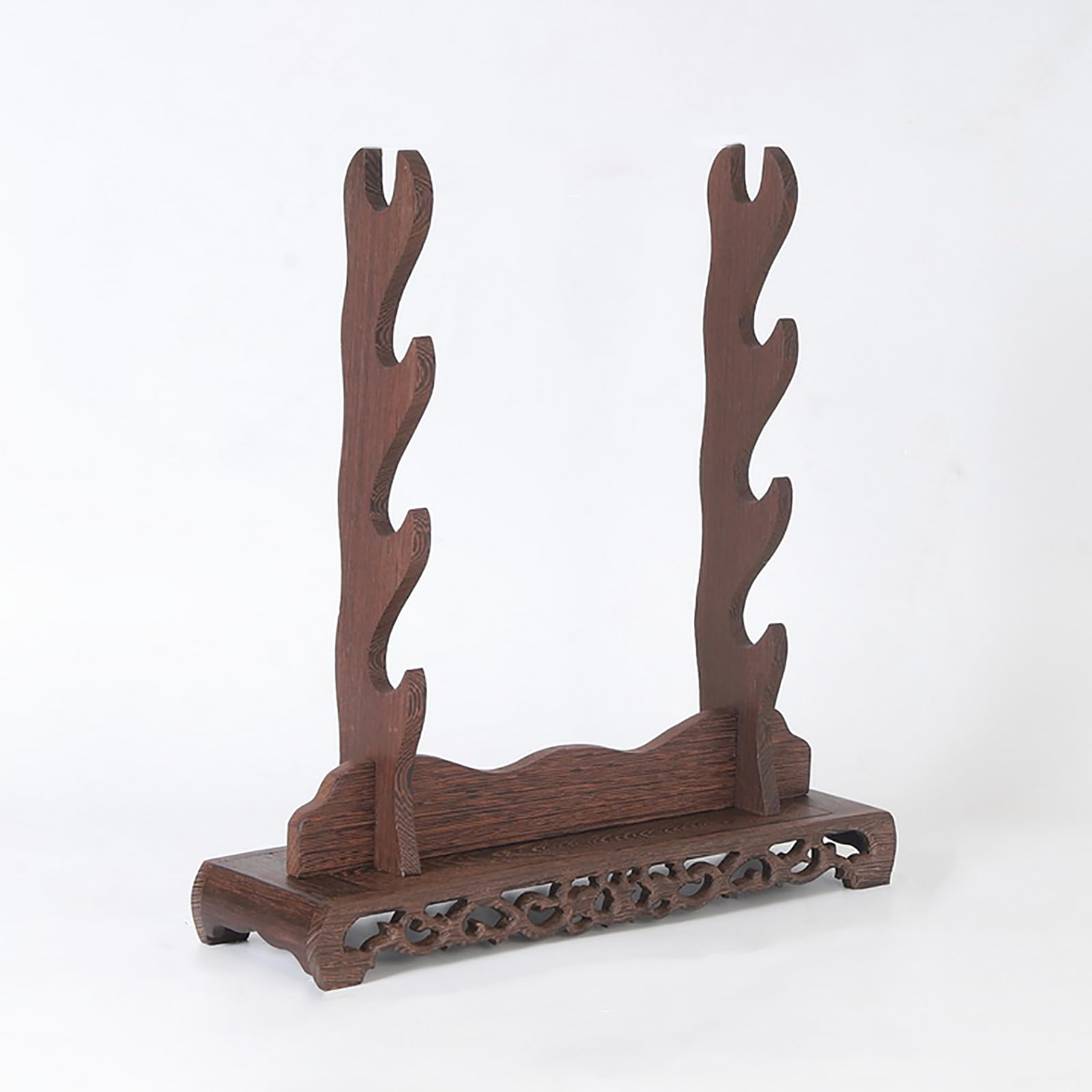 Hjhuua Brown Wenge Wood Sword Stand,Handmade Multi-Layer Sword Holder,Samurai Sword Katana Bokken Wakizashi Tanto Rack,Table Weapon Display Stands,Handicraft Display Racks