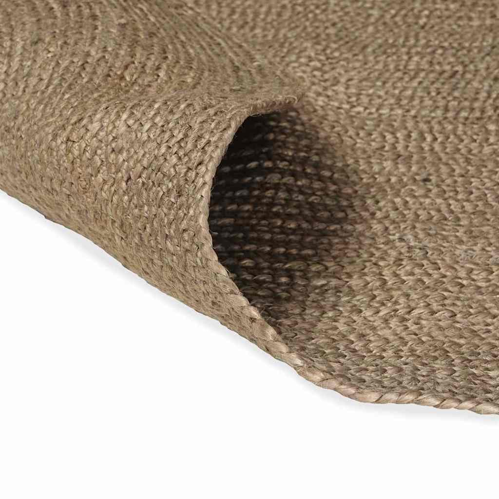 Tapis de salon ovale gris 122 x 183 cm en toile de jute fait à la main lavable en machine Tapis de salon moderne pour intérieur