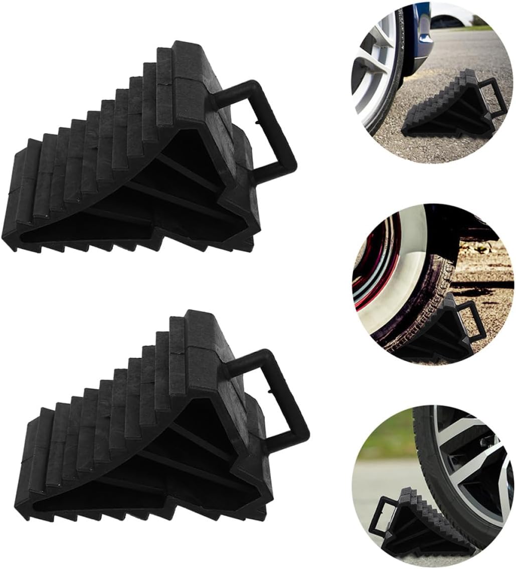 PartyKindom 2pcs Wheel Chocks for Cars Trucks Heavy Duty Wheel Chocks Camper Slip Tire Blocks