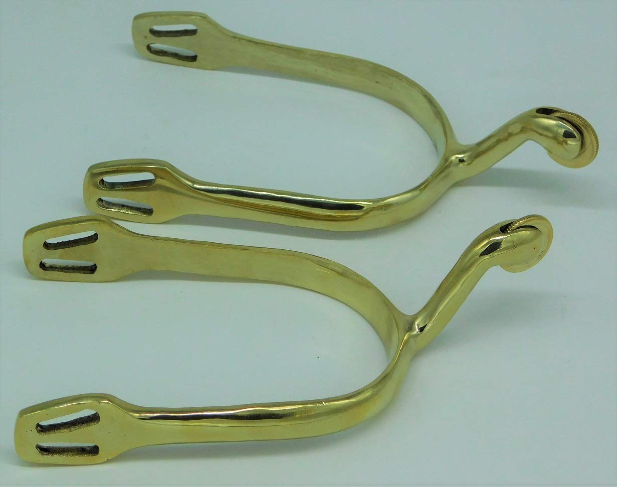 Tysons Breeches Sporen Messing Gold Schwanenhals ernonimisch Rädchen Dorn Rädchensporen Dornsporen (Rädchen)