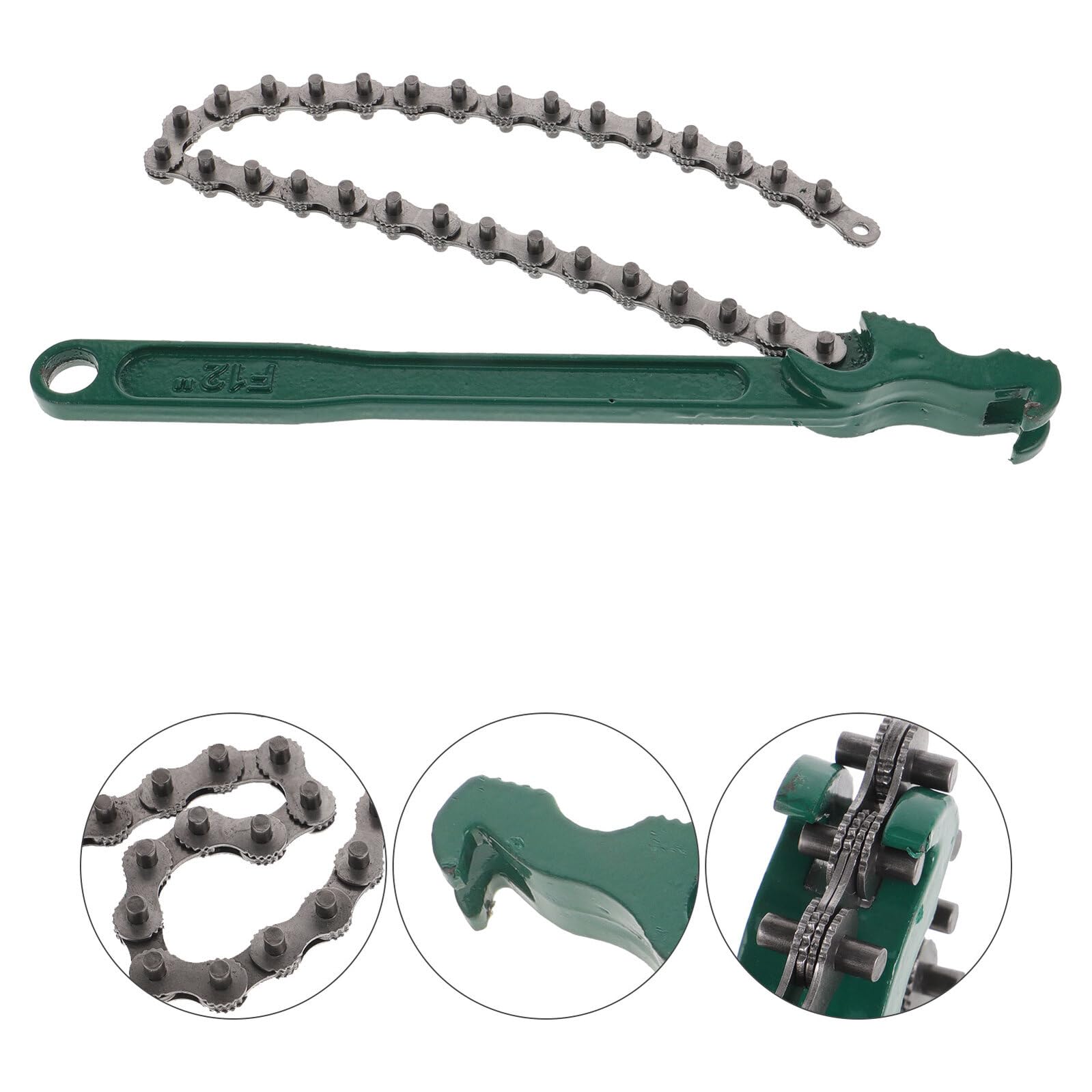 Cabilock Llave Filtro Aceite Cadena Carbono con Mango Ergonómico para Reparación Automotriz y Fontanería Herramienta Resistente y Antideslizante para Filtros de Agua y Aceite