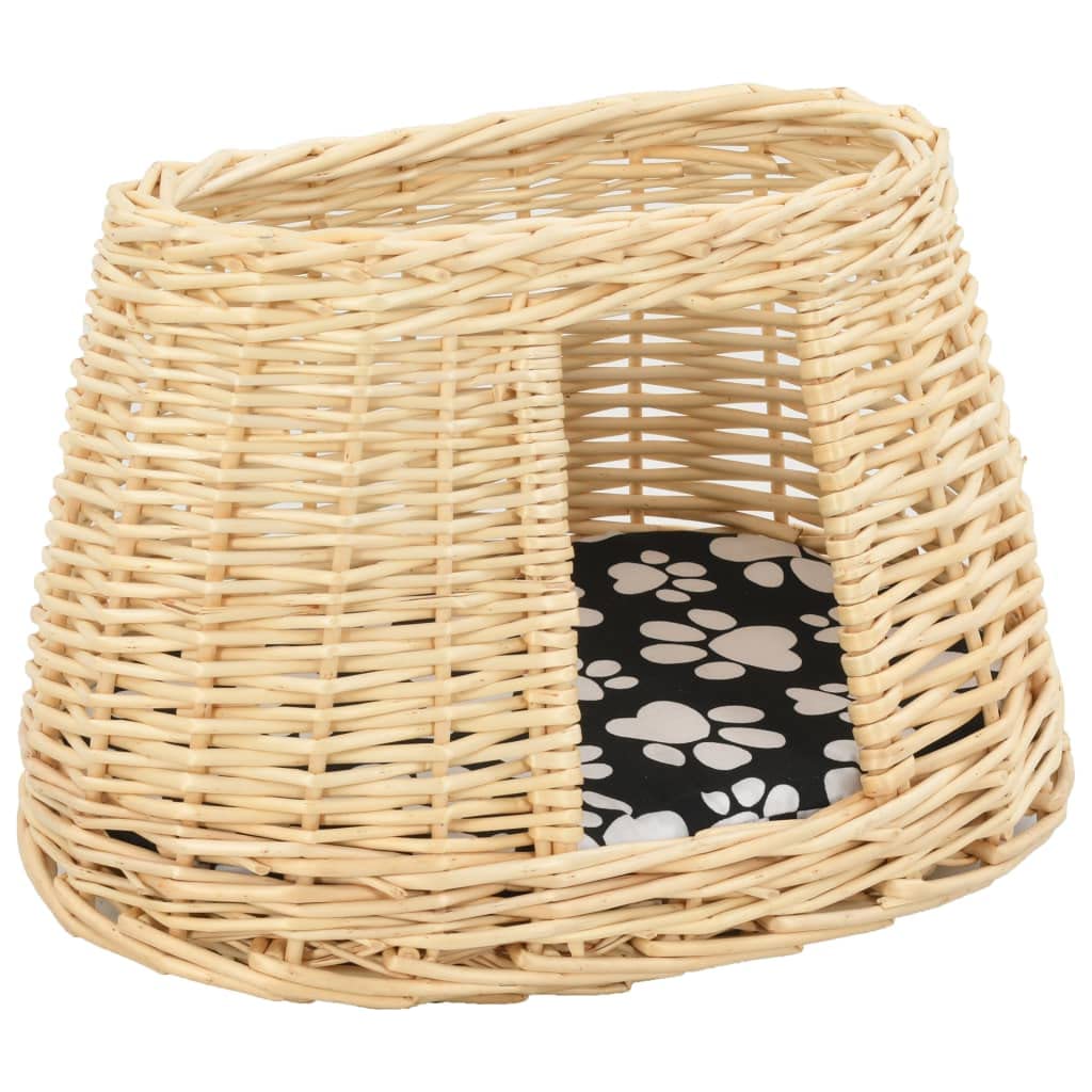 Handgefertigter Weidenkorb 47x34x60 cm Natur | Abnehmbare Kissen, 3 bewegliche Teile, einfache Montage, kompaktes Design