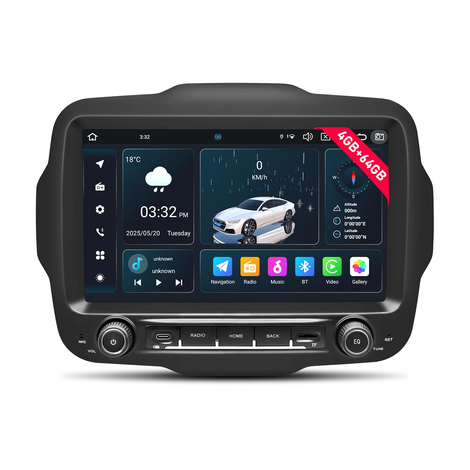 Amazon.co.jp: Android 14.0 カーラジオ Jeep Renegade 2015-2020用 9