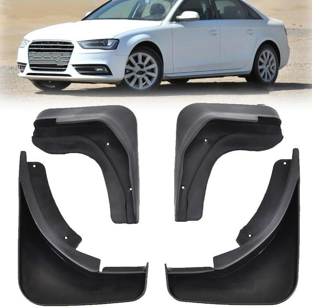 RESKIU 4PCS Mud Flaps for Audi A4 B8 2012-2015, Splashproof No Drill Easy Install Front Rear Wheel Protection Fender Mudflaps All-Weather Splash Guards