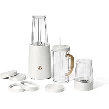 Personal Blender 12-Piece Set, 240W Motor, Emulsifying Stainless Steel Blade System, 16oz Travel Cup with Straw, BPA-Free Dishwasher Safe Jars