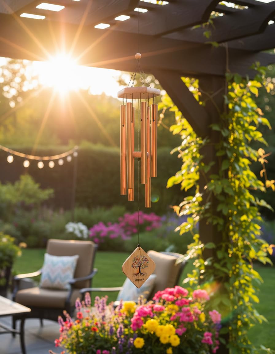33" Rose Gold Wind Chimes - Relaxing Sounds FREE SHIPPING -3