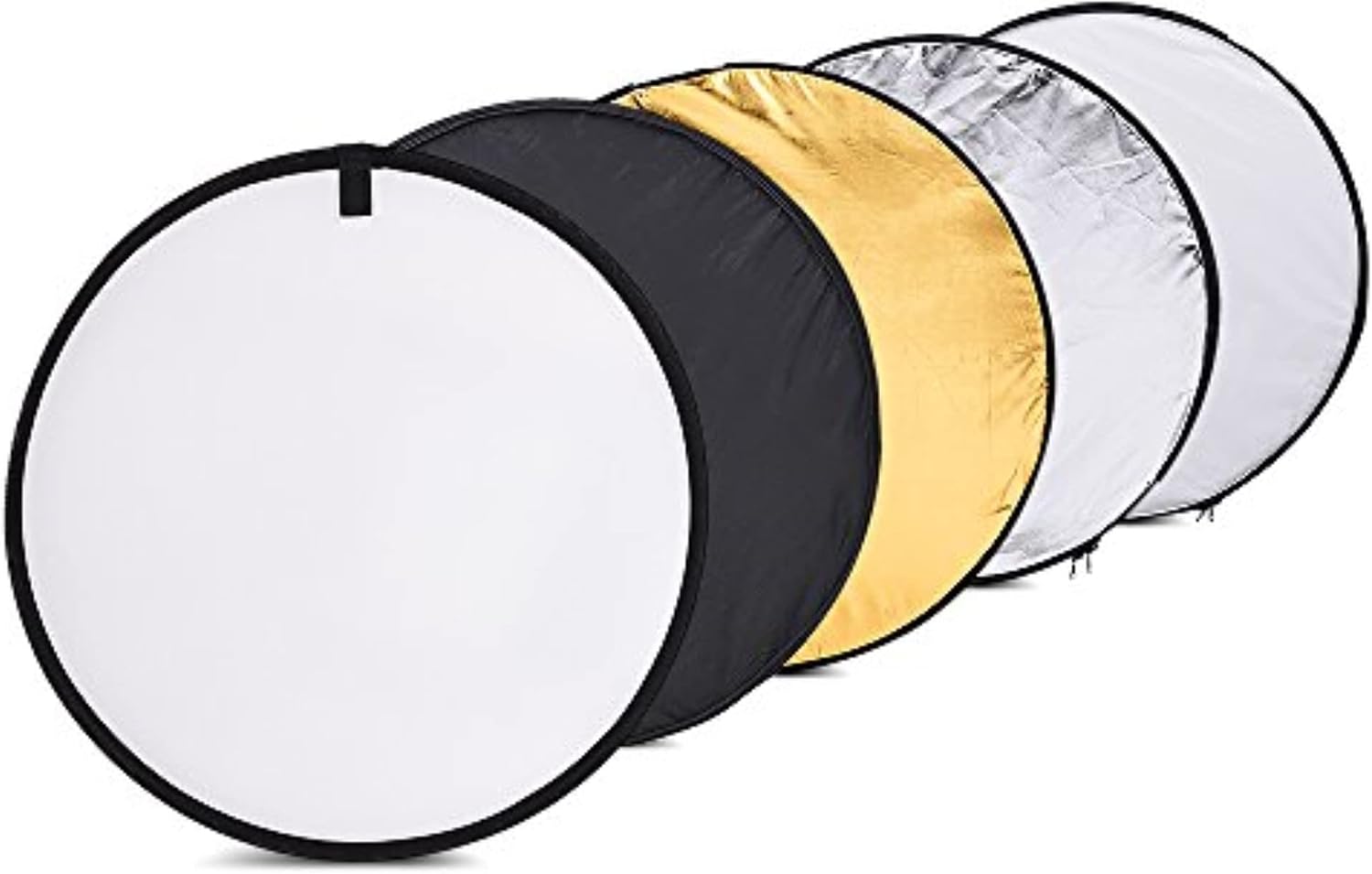 Andoer 24-Inch 60cm 5 in 1 with Gold Silver White Black and Translucent Portable Photography Light Reflector for Studio Photo Lighting Collapsible