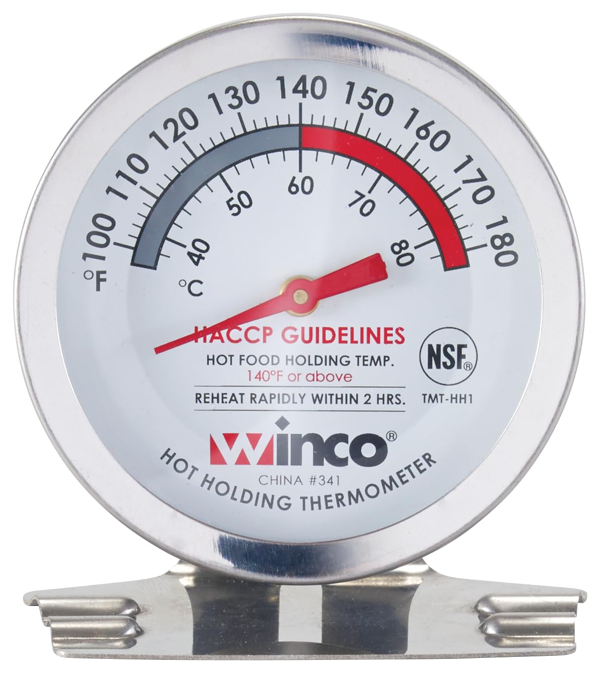 Winco Hot Holding Thermometer 2 Dial 100 to 180F NSF