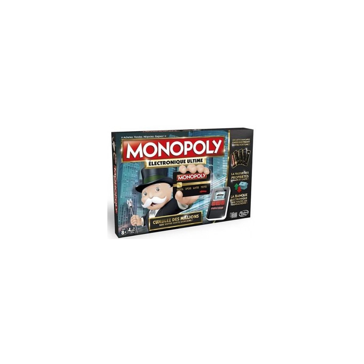 Monopoly Électronique Ultime, Jeu de société pour Famille et Enfant, à partir de 8 Ans, de 2 à 4 Joueurs, Version française