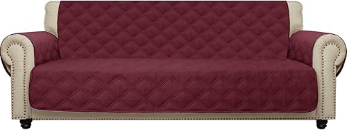 CHHKON - Funda de sofá impermeable con estampado de huellas de perro, antideslizante, acolchada, protector de sofá para niños, mascotas, protector