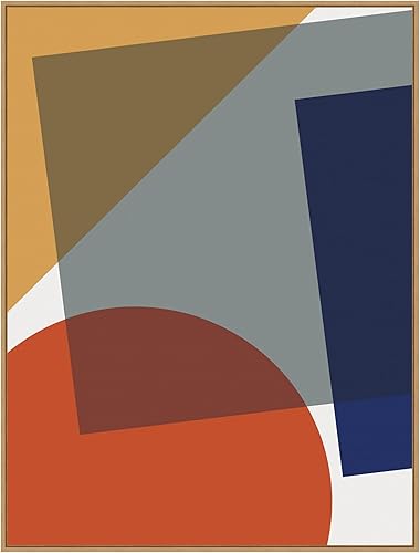 Amanti Art The Creative Bunch Studio - Lienzo enmarcado para pared, diseño de formas retro modernas en capas en colores brillantes (32 pulgadas de