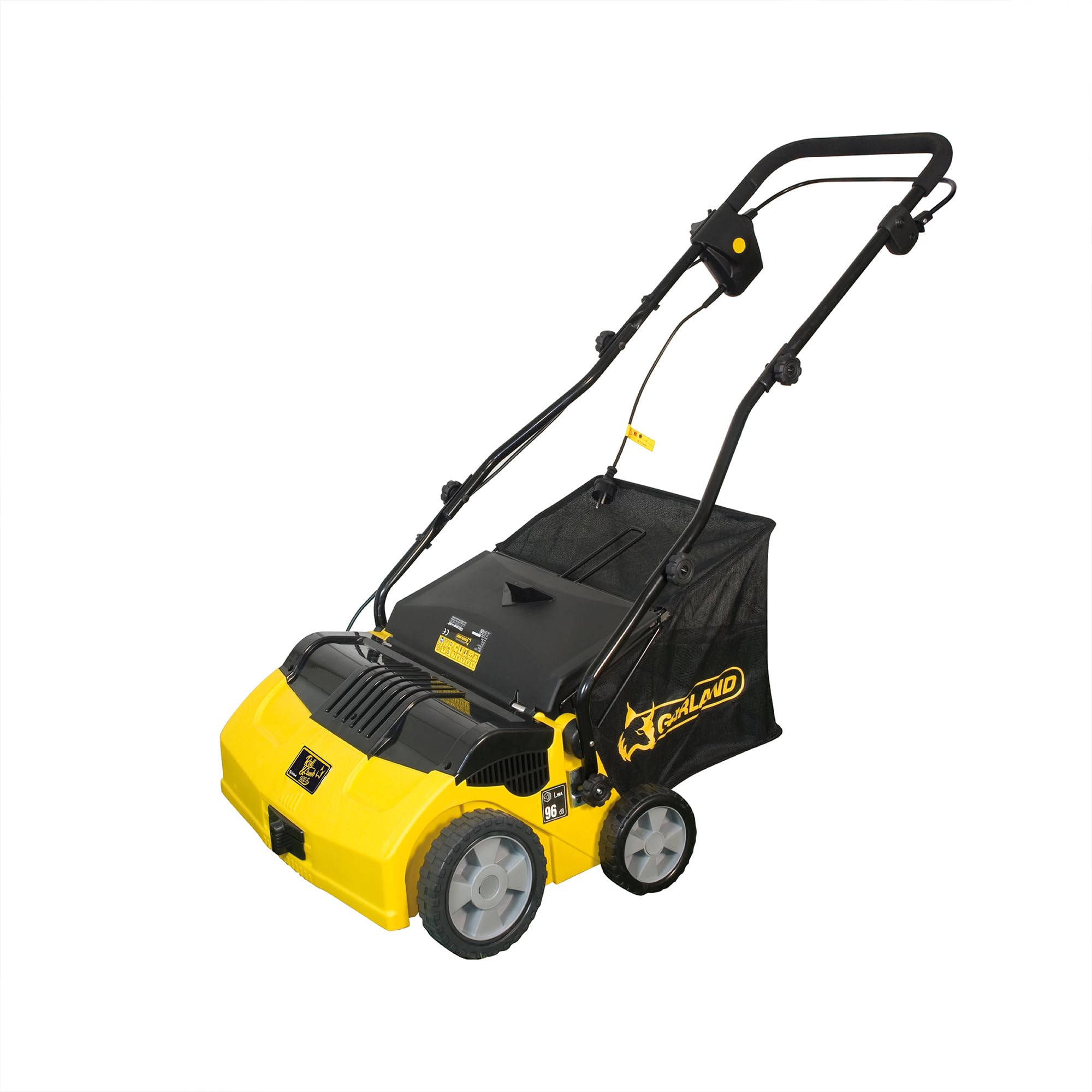 Barredora de césped artificial de Roll Comb, con cable, eléctrica, para césped sintético, ancho de trabajo de 16", recolector de hojas de 40 l, motor de 1600 W, modelo 502e, 19 kg