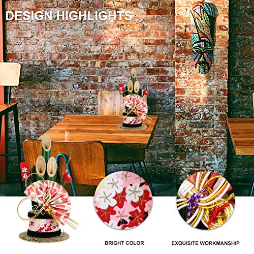 Amosfun Enfeite de Mesa Japonês Estilo de Japão Decoração Ventilador de Papel Sorte Sorte Decoração