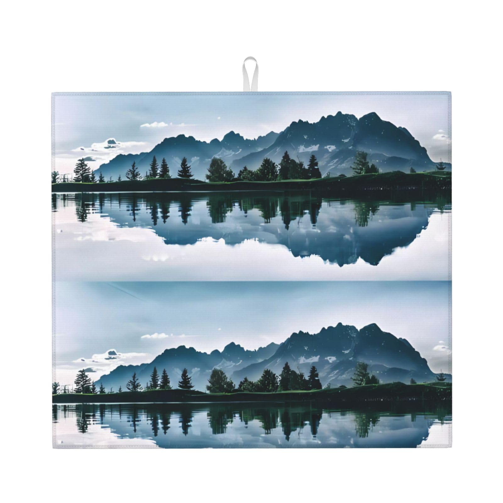WHJSHOP natural scenery Prints Kitchen Drying Mat - Absorbent Dish Drying Throw with Vibrant Prints, Quick-Dry Countertop Layer for Dishes & Glassware - Non-Slip