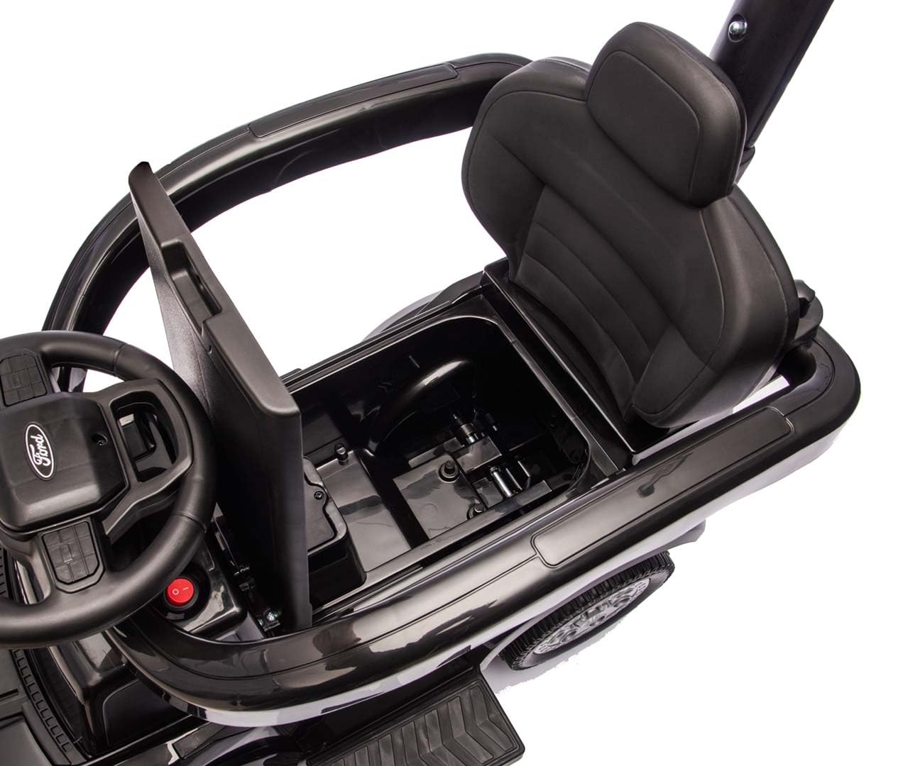 Milly Mally Ford F-150 Raptor 3-in-1 Rutschauto mit Schiebestange | Kinderfahrzeug für 12-36 Monate bis 25kg | Rutscher, Schiebewagen, Sound-Lenkrad, Fußstützen, Kippschutz | Lizenziert (Black)