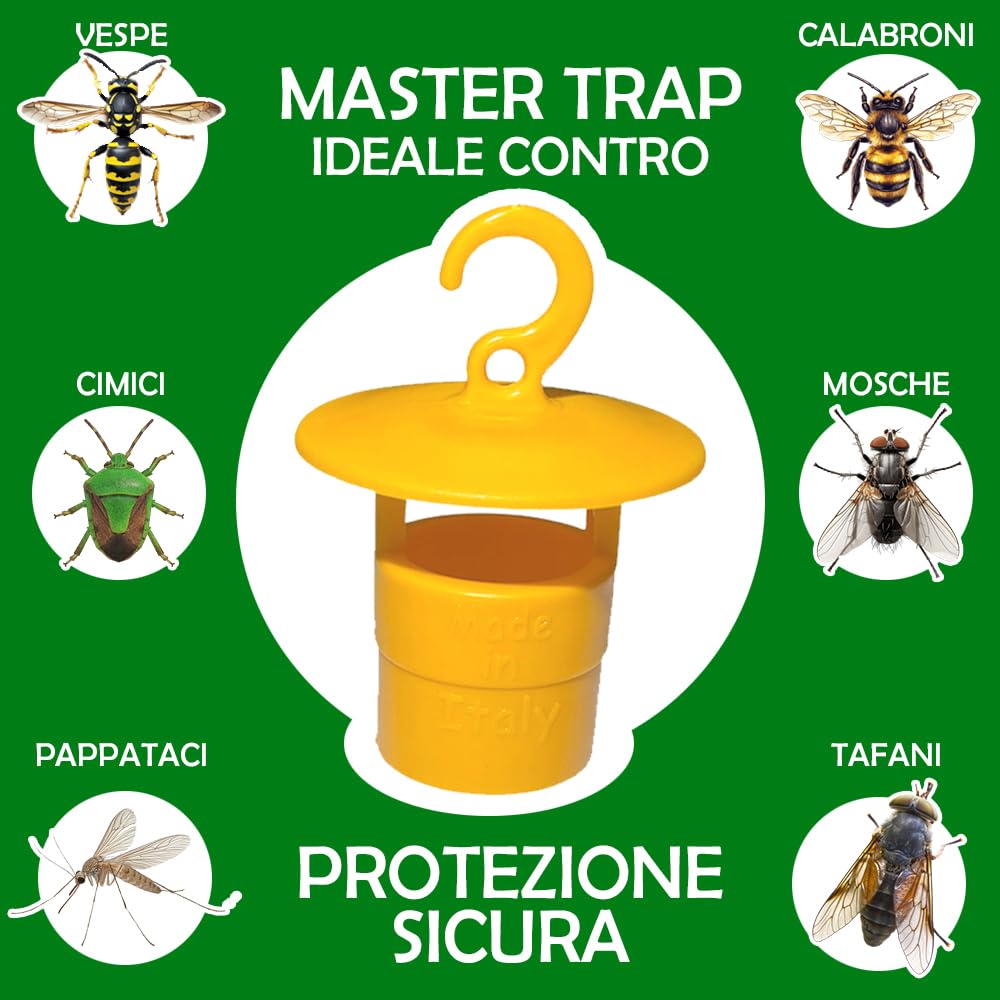 Mastertec Master Trap 10 Pezzi Trappola Mosche Gialle Cattura Insetti Made in Italy